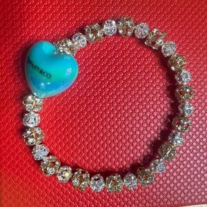 Tiffany & Co. Turquoise Heart and Silver Bead Bracelet
